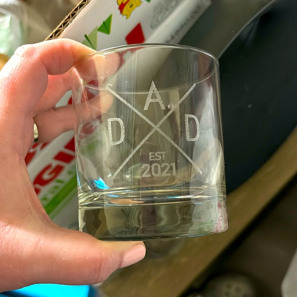 Dad est 2021 rocks glass